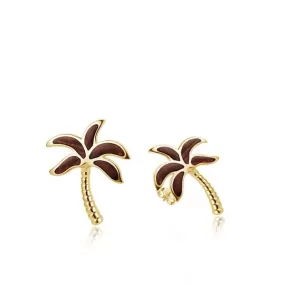 Koa Wood Palm Tree Earrings