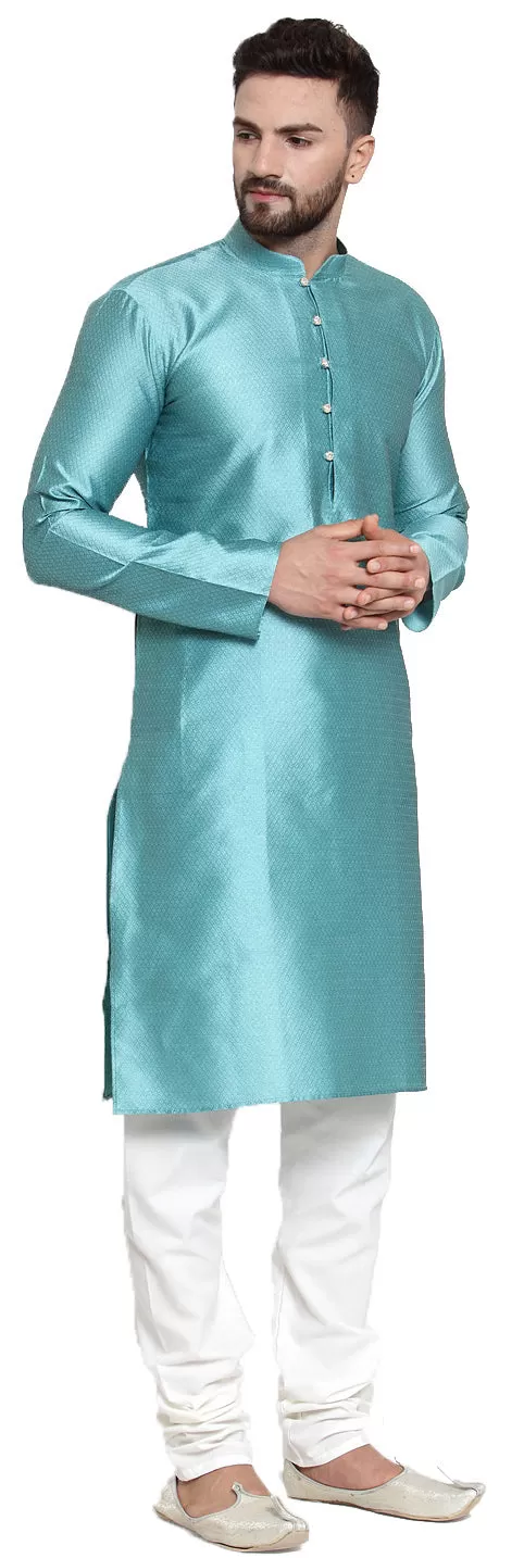 Kurta Pyjama Men Ethnic Wear Indian Clothes Party Wear (Sky Blue)