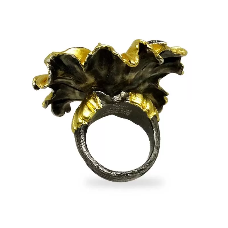 Kurtulan Gold and Diamond Floral Ring