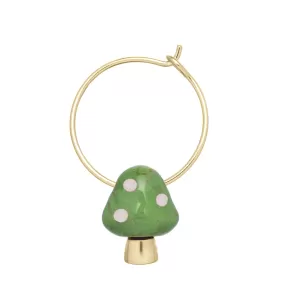 L'AMANITA GREEN   WHITE EARRING CIRCLE