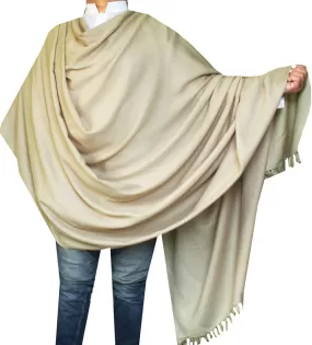 Large Prayer Shawl Pure Wool Wrap India Clothing Men Women (Brown)