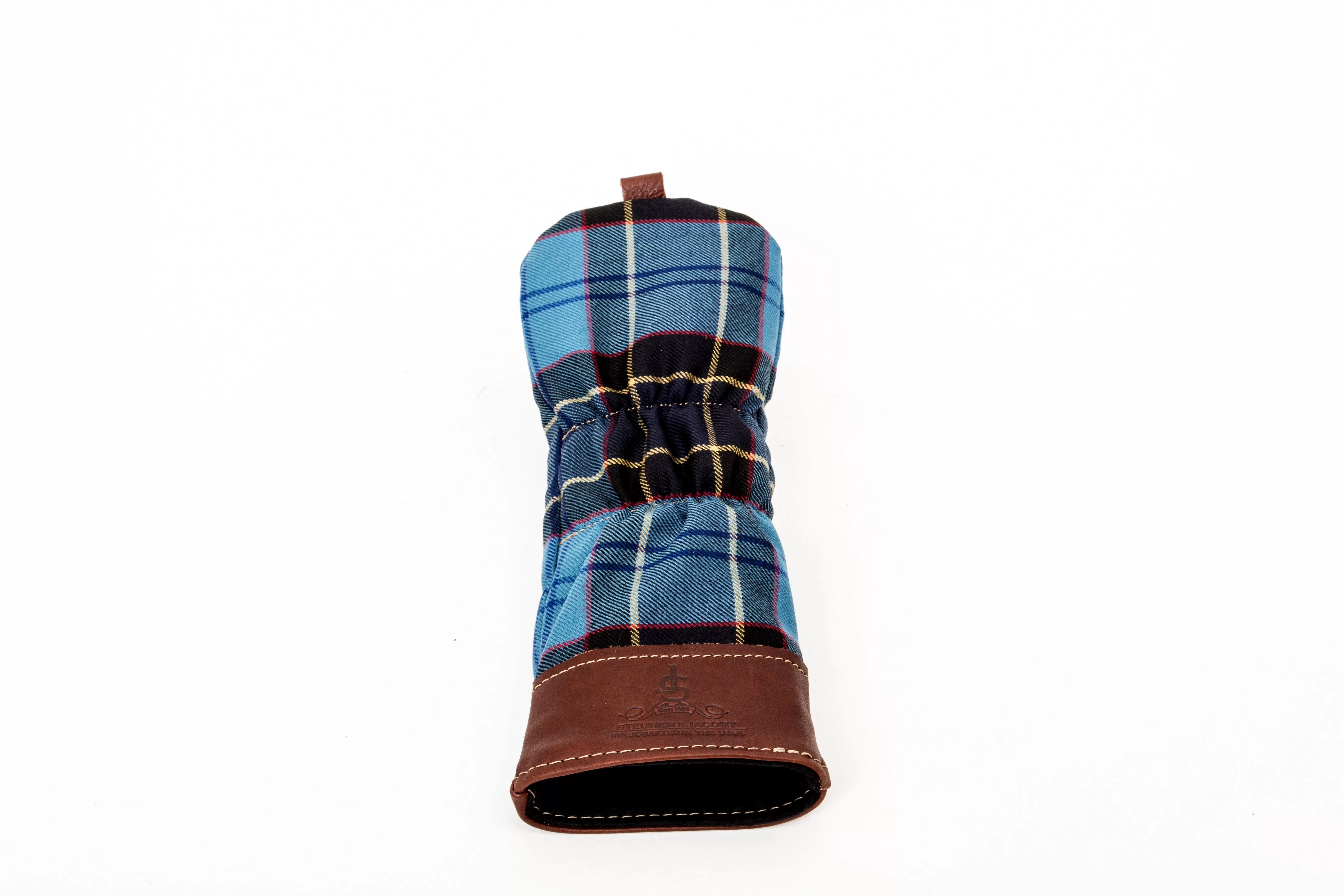 Leather and Wool Tartan Head Cover