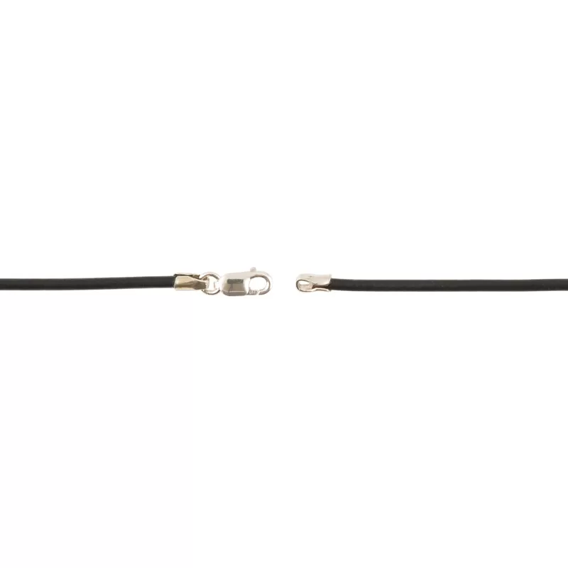 Leather Necklace-1.5mm Leather Cording with Sterling Silver Lobster Clasp-Black-18 Inches