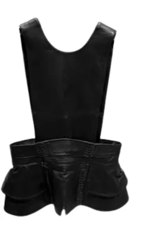 Leather Peplum Vest-Belt