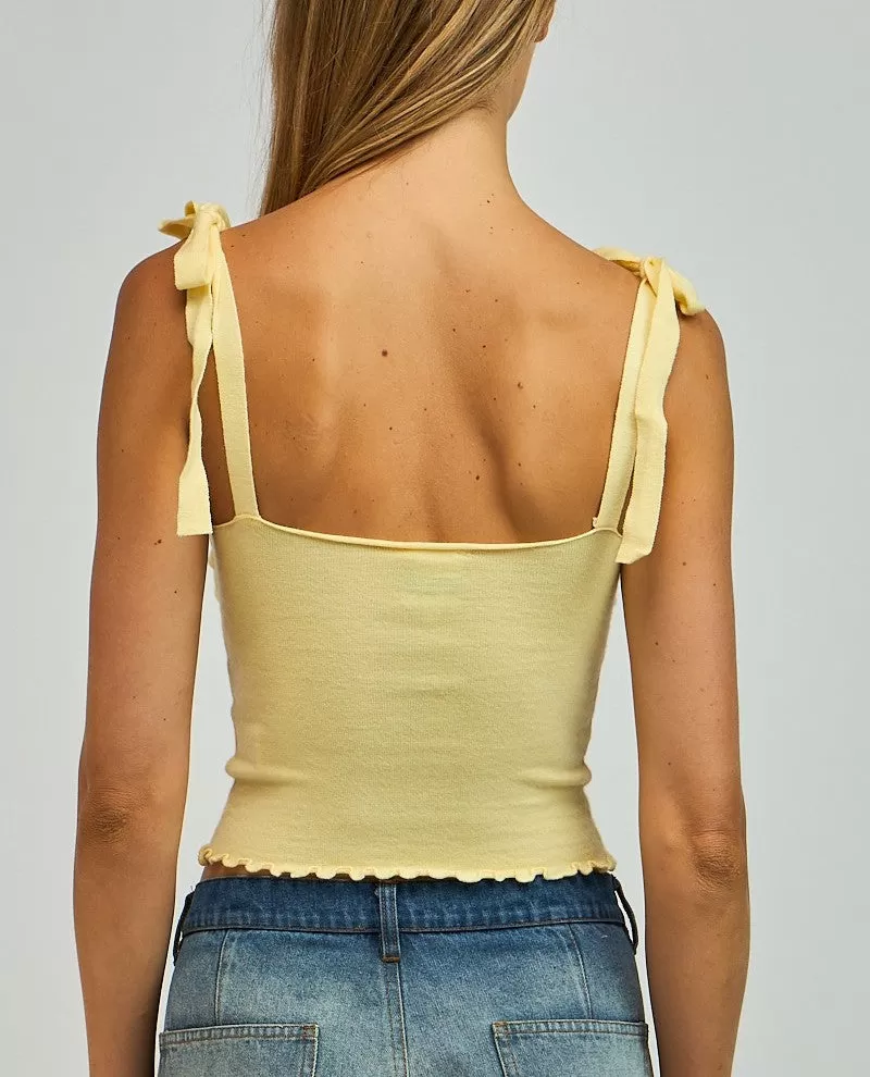 Lily Twist Front Ruffle Trim Top