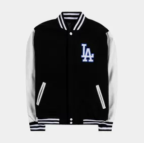 Los Angeles Dodgers Reversible Letterman Mens Jacket (Black/White)