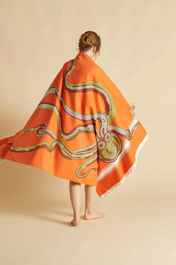 Lula Cotton Fouta Towel - Orange