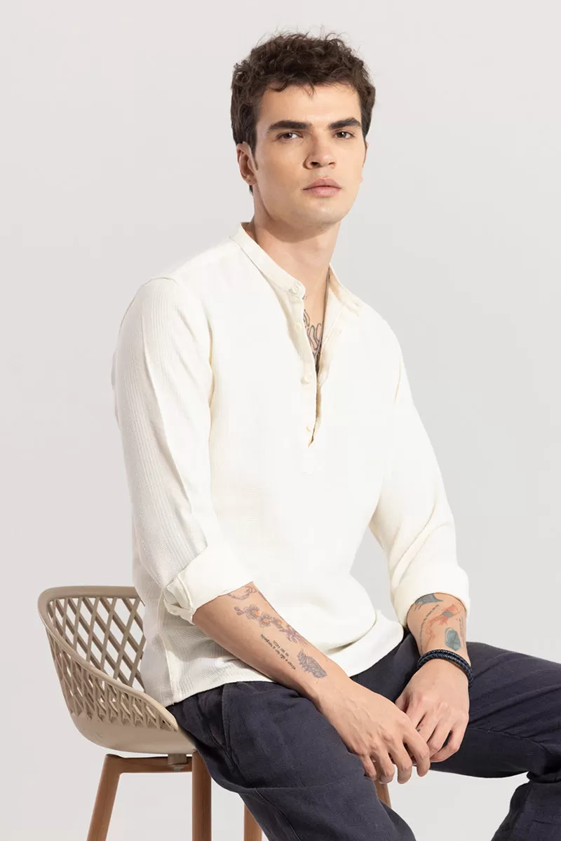 Mandarin Line Cream Kurta