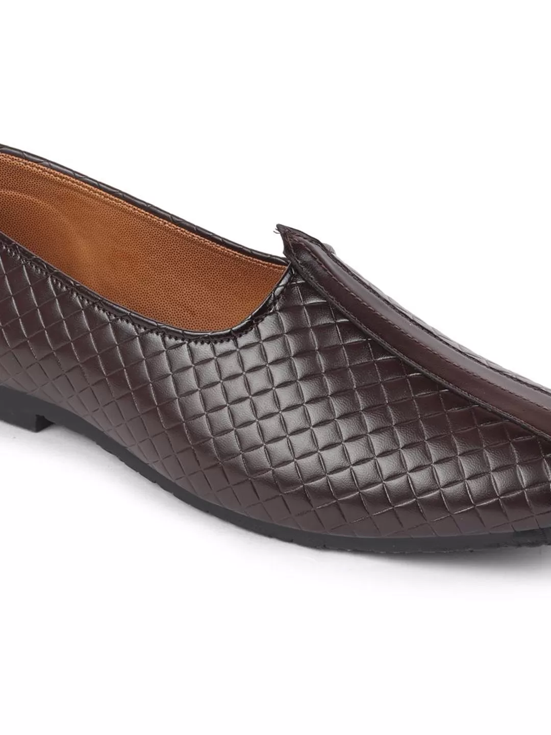 Men Brown Ethnic Slip-On Juttis