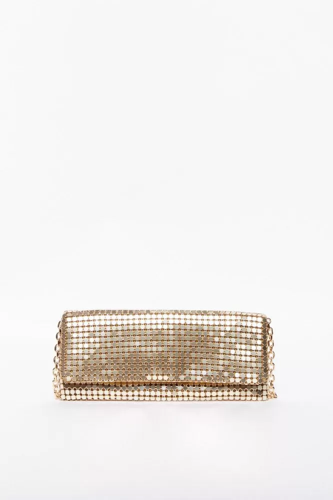 Mesh Flap Bag - Gold