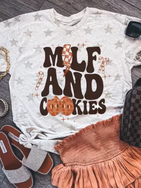 Milf And Cookies ~ Unisex T-shirts, Sweatshirts, Raglans and Tank Tops Relaxed Fit Printed In The USA