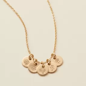 Mini Birth Flower Stacker Necklace | 1/4 Disc