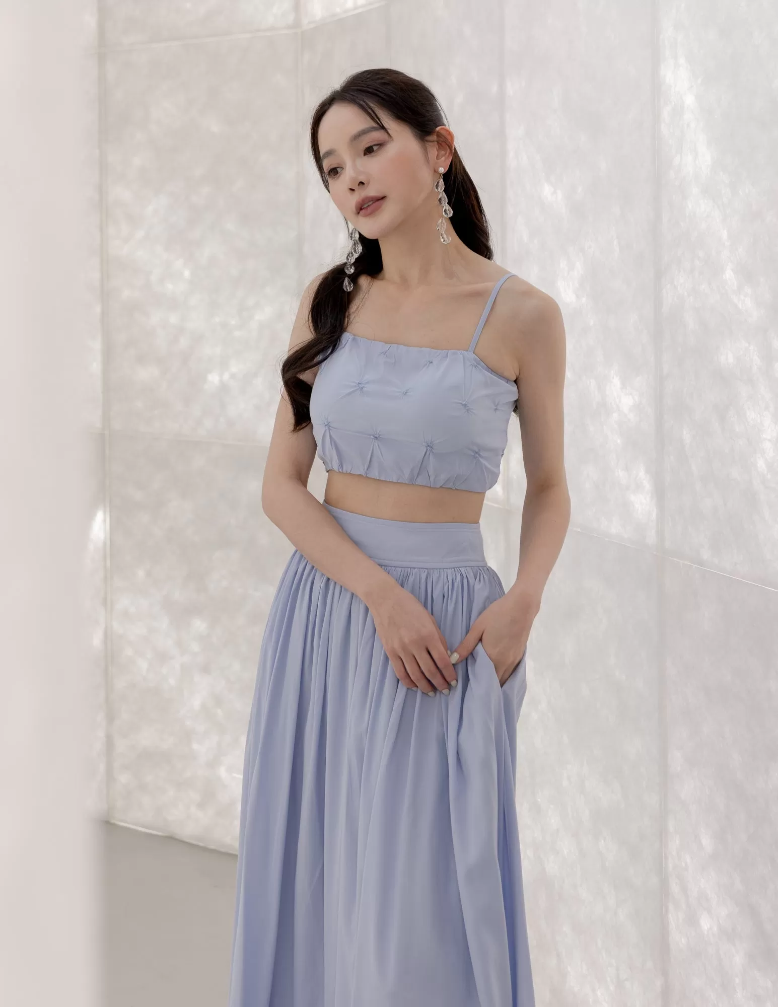 Morie Dress Co-Ord Set in Powder Blue