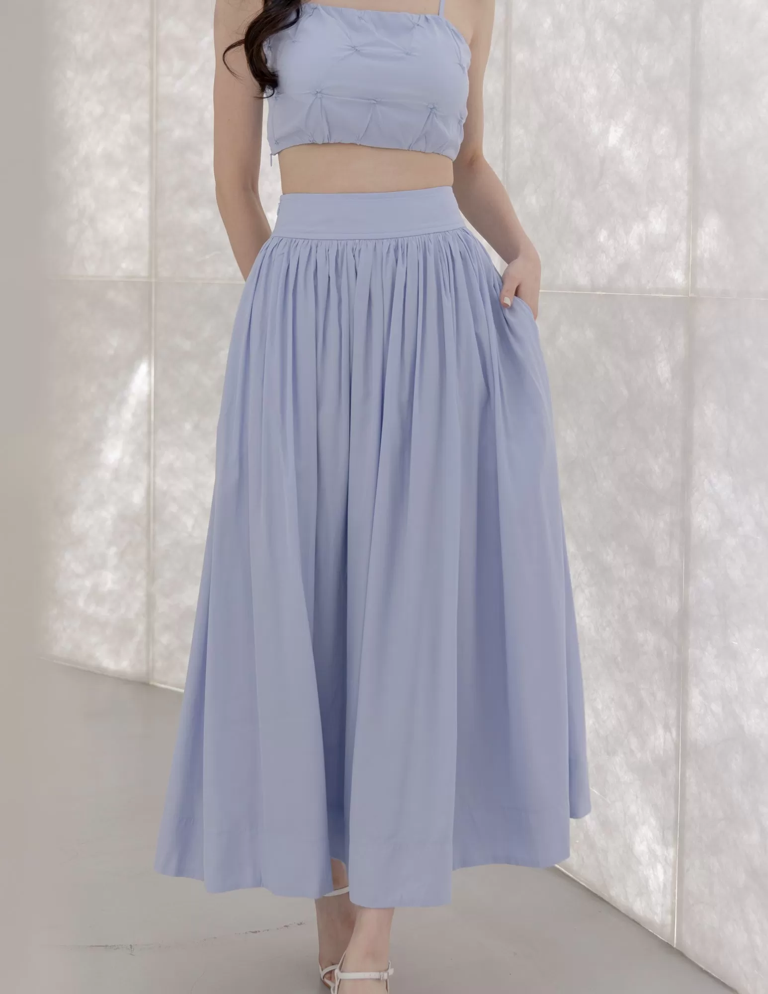 Morie Dress Co-Ord Set in Powder Blue