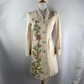 Moschino tanfloral embroidered 3/4 jacket