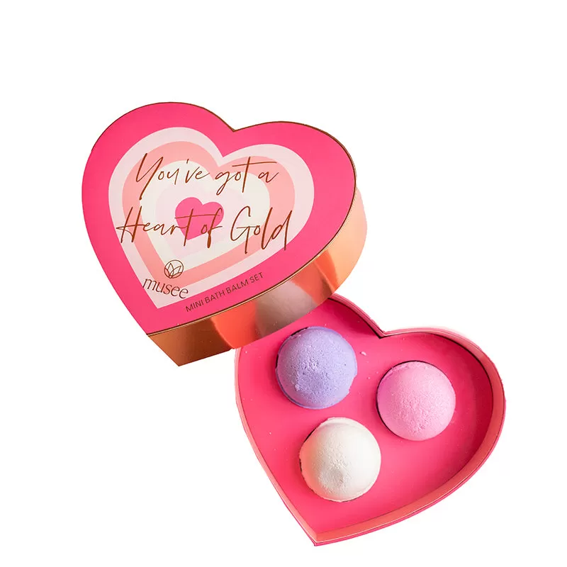 MUSEE BATH | Heart of Gold Mini Bath Bomb Set