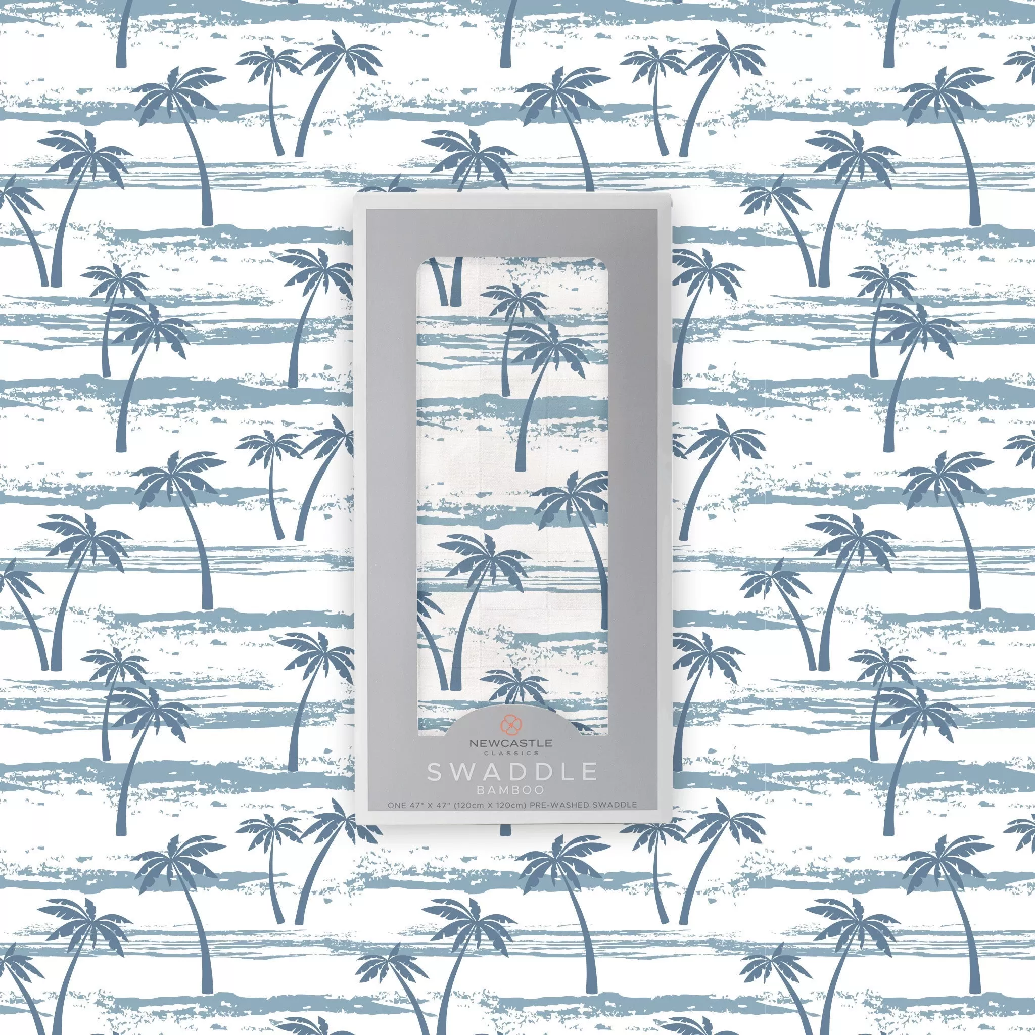 Ocean Palm Trees Bamboo Swaddle