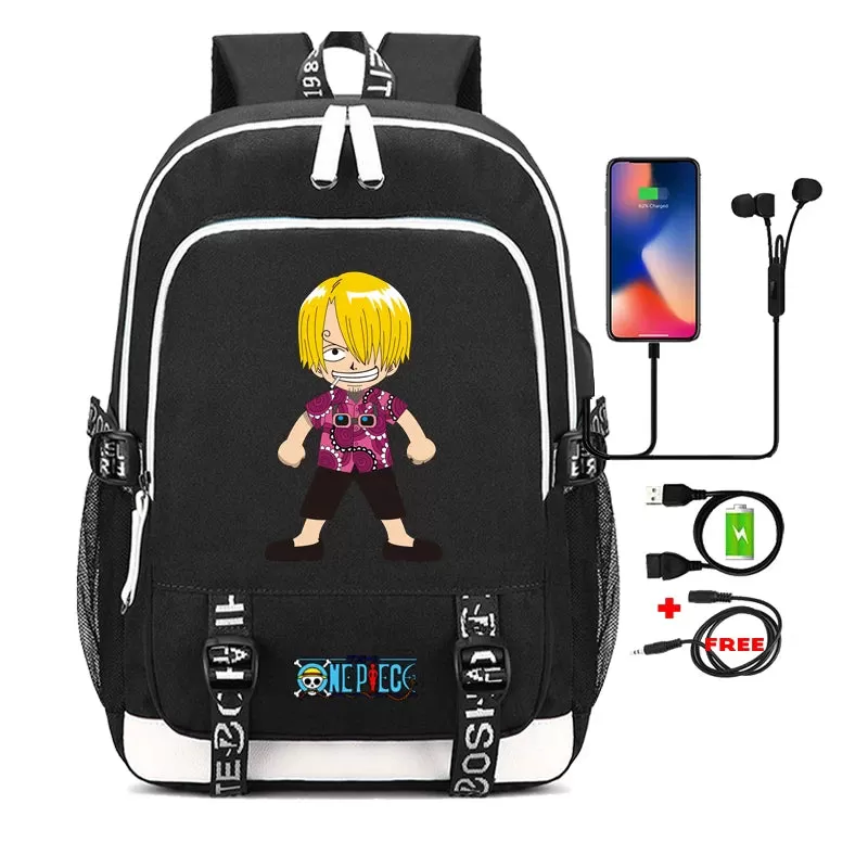 One Piece Anime Book Bags 3Pcs/Set Large Capacity Backpacks Teenage Student School Bags