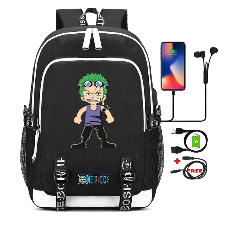 One Piece Anime Book Bags 3Pcs/Set Large Capacity Backpacks Teenage Student School Bags