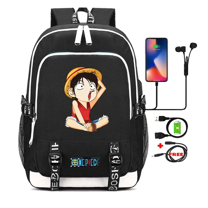 One Piece Anime Book Bags 3Pcs/Set Large Capacity Backpacks Teenage Student School Bags