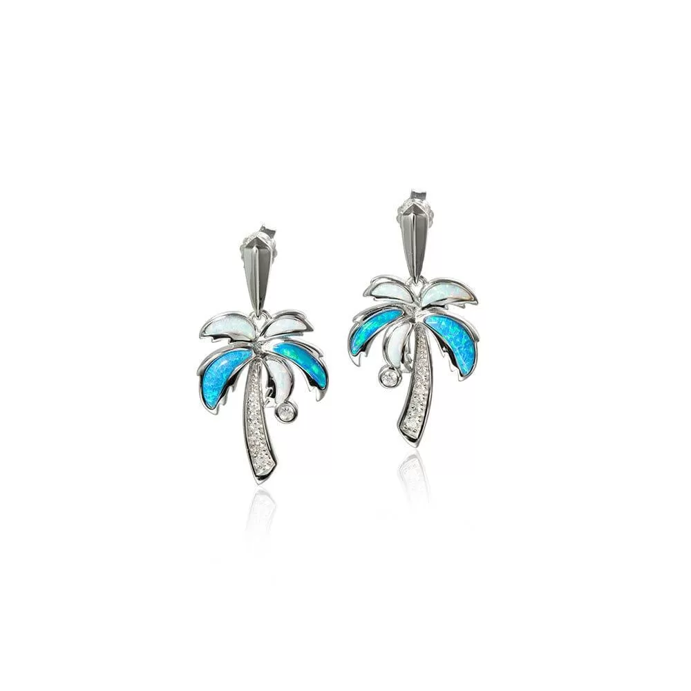 Opal Palm Tree Earrings