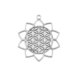 Open Background Lotus Flower of Life Sacred Geometry Background Pendant