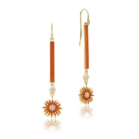 Orange Sun Earrings