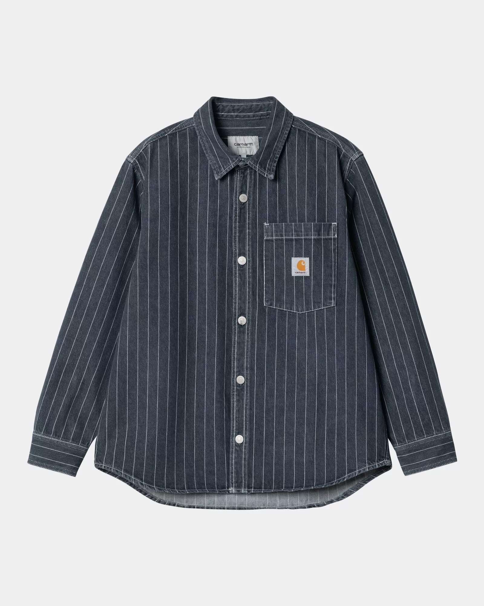 Orlean Stripe Shirt Jacket | Blue / White (stone washed)