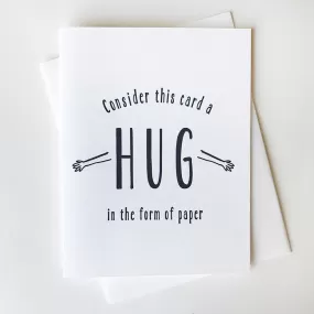 Paper Hug Letterpress Greeting Card