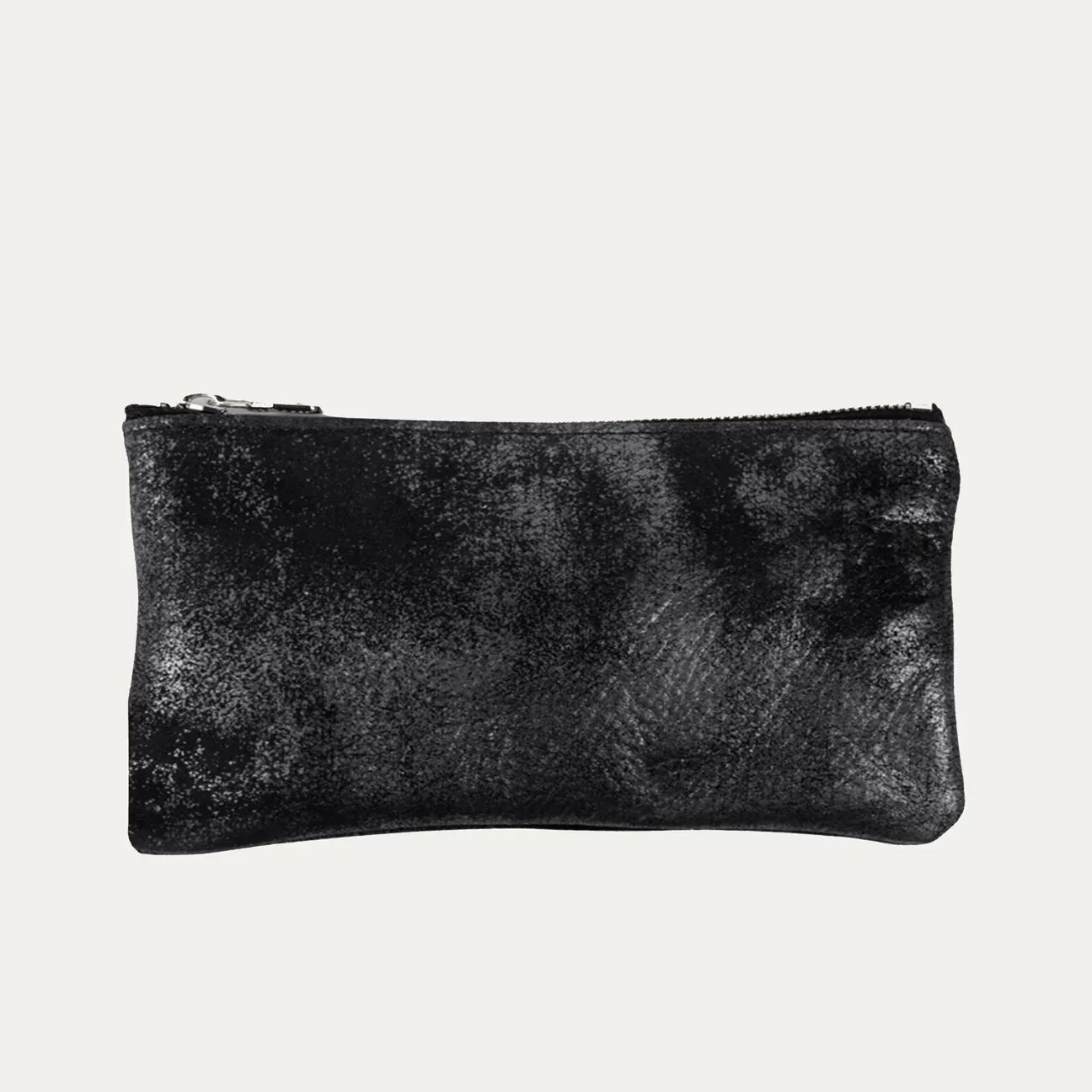 Pauly Phone Pouch Pauly Jen | Black Metallic Leather   Silver Hardware