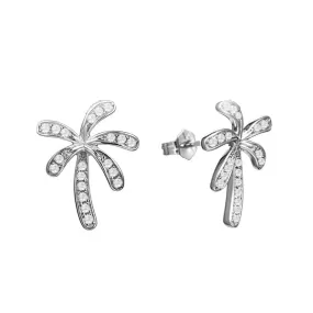 Pavé Retro Palm Tree Stud Earrings