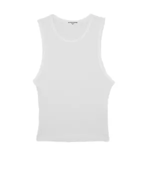 Perfect White Tee Women Gigi High Neck Crop Rib Tank