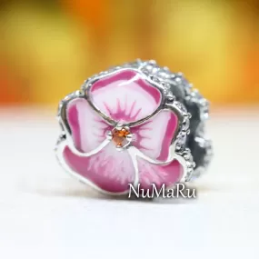 Pink Pansy Flower Charm 790777C01