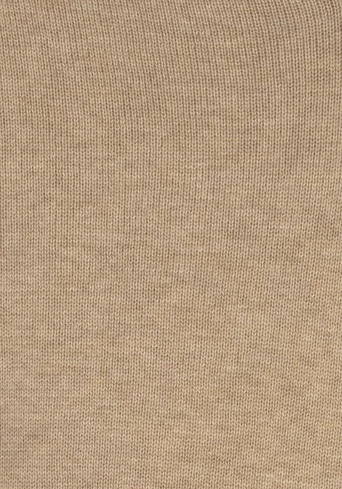 Plain Cotton V Neck Sweaters - Beige