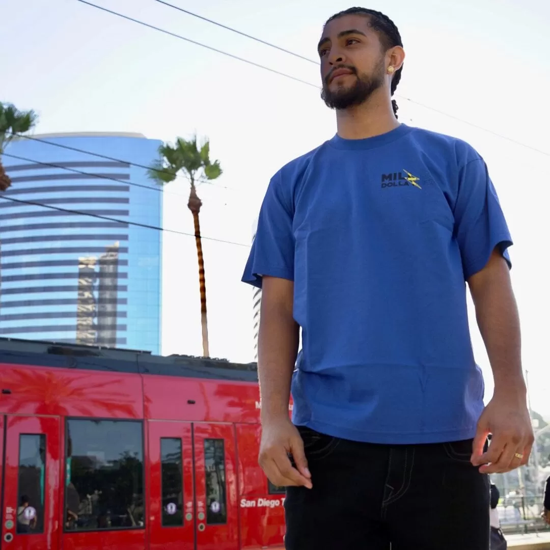 Pray Manifest Hustle - Royal Blue T-Shirt