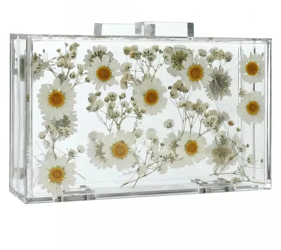 Press Flower Clear Clutch