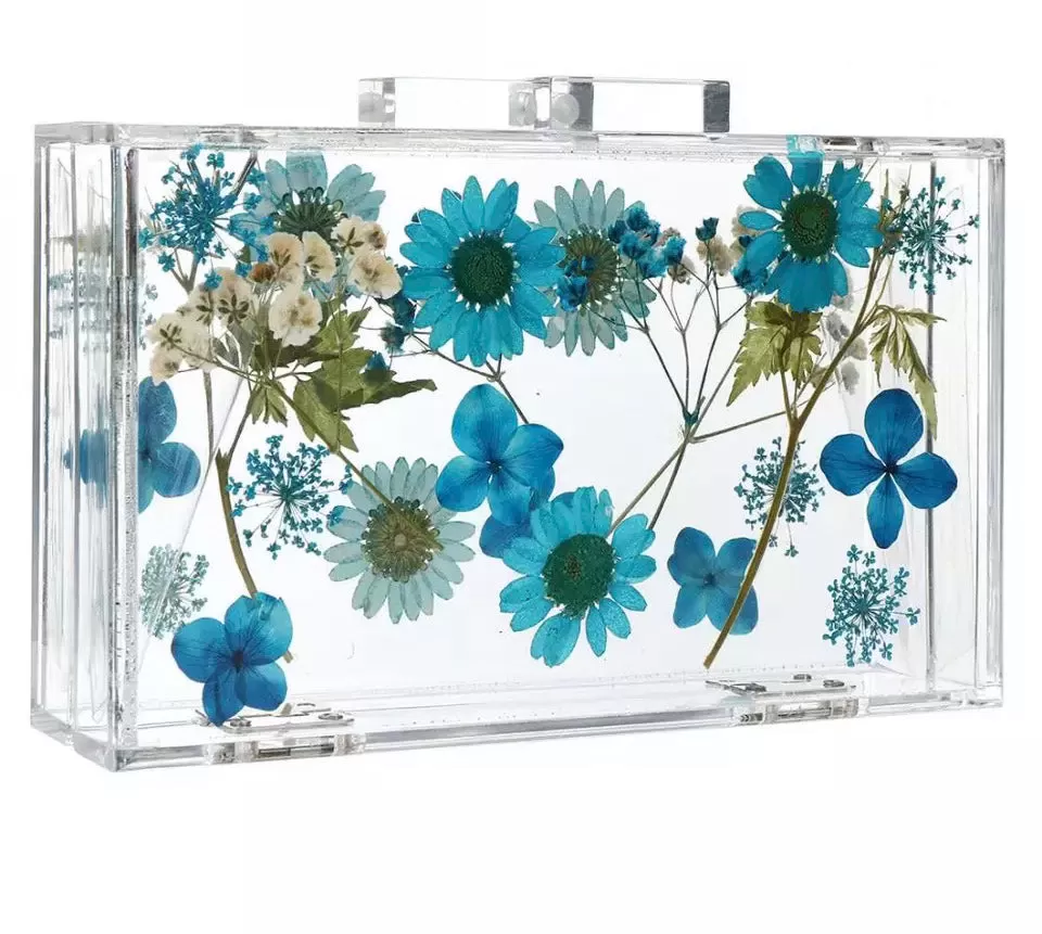 Press Flower Clear Clutch