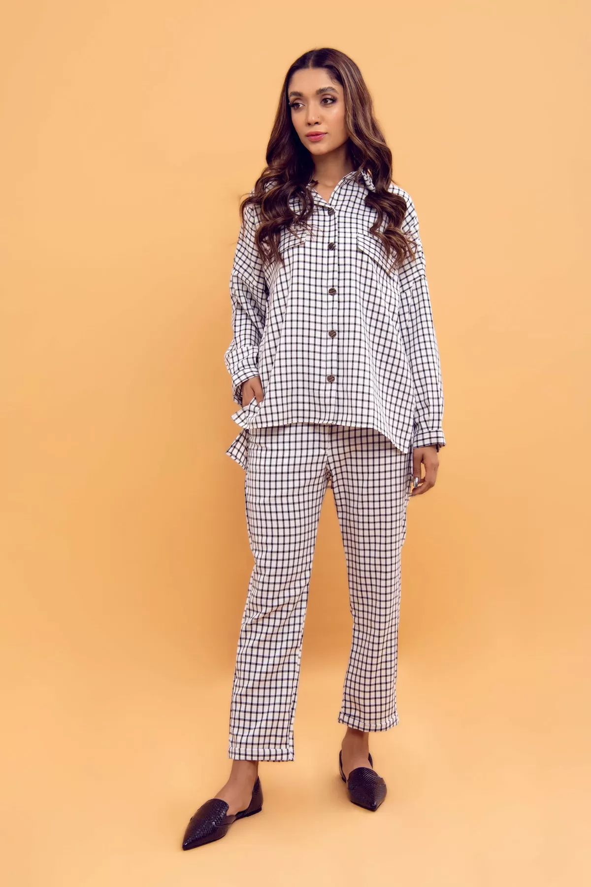 PRINTED CHECKERED CO-ORD SET