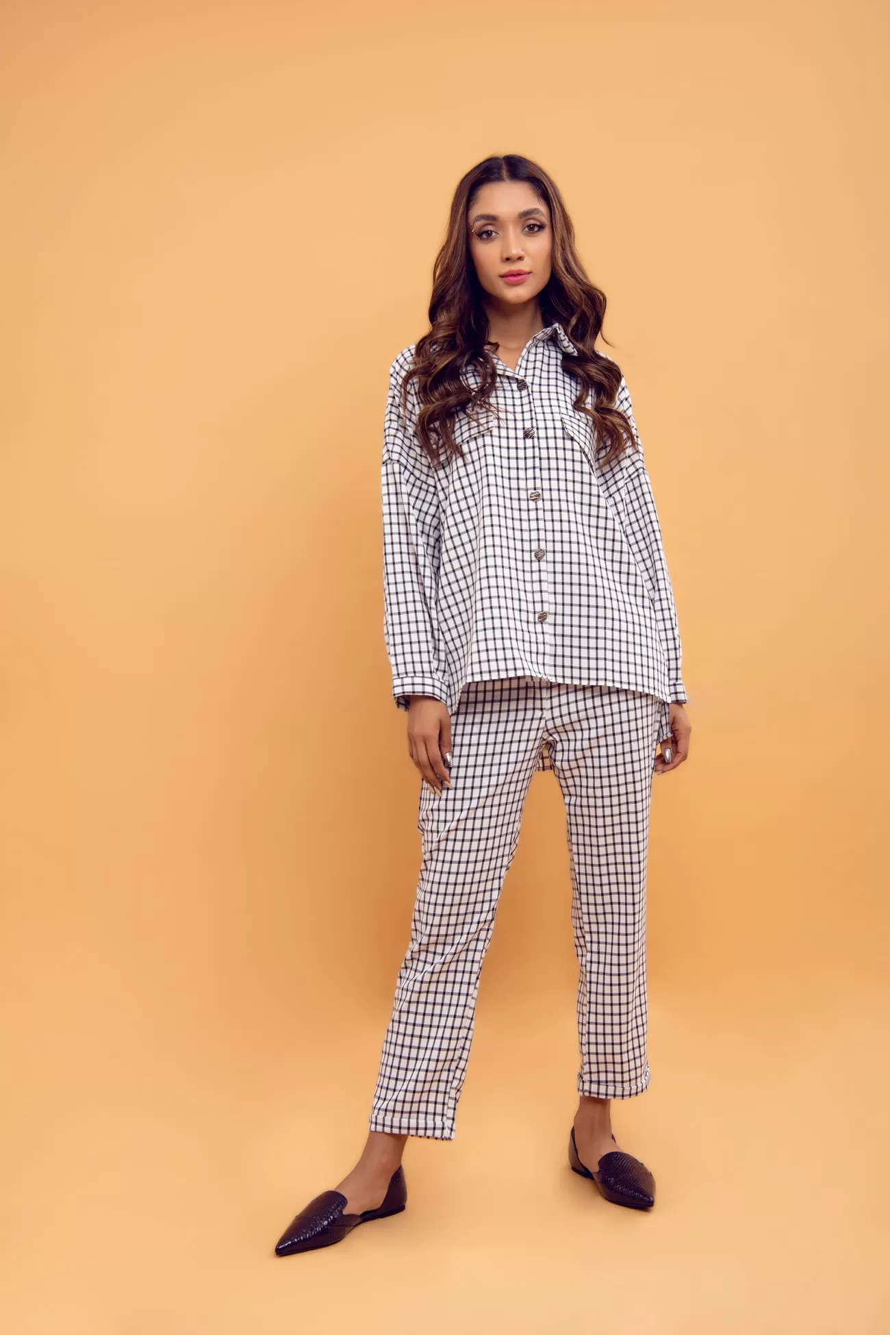 PRINTED CHECKERED CO-ORD SET