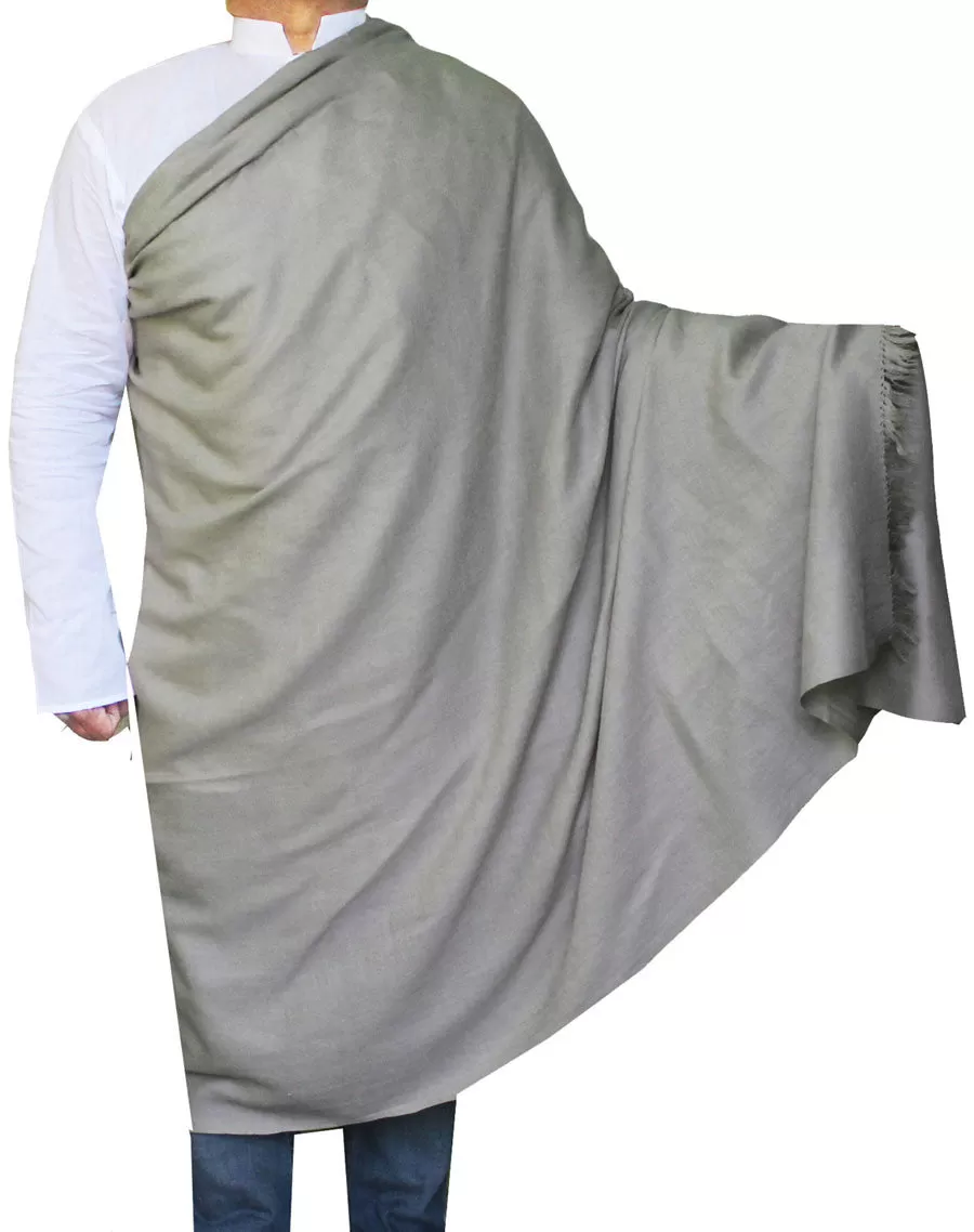 Pure Wool Large Prayer Shawl Wrap Mens Womens India Clothing (Grey)