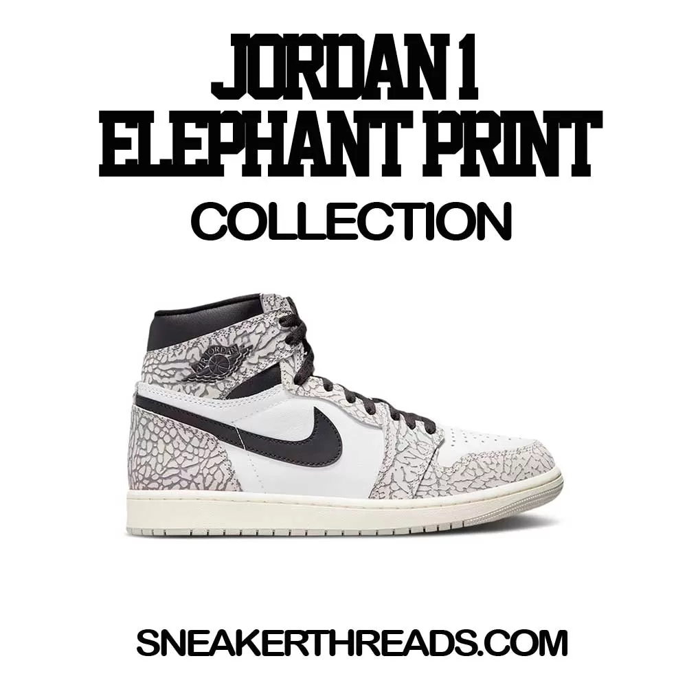 Retro 1 Elephant Print Sweater - Ballin Bear - Ice Grey