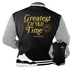 Retro 11 Gratitude Varsity Jacket - Goat - Black