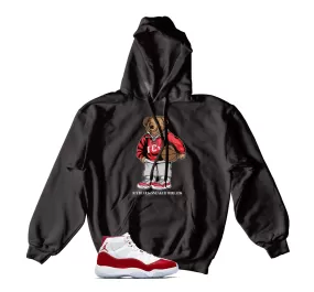 Retro 11 Varsity Red Hoody- Icy Bear - Black