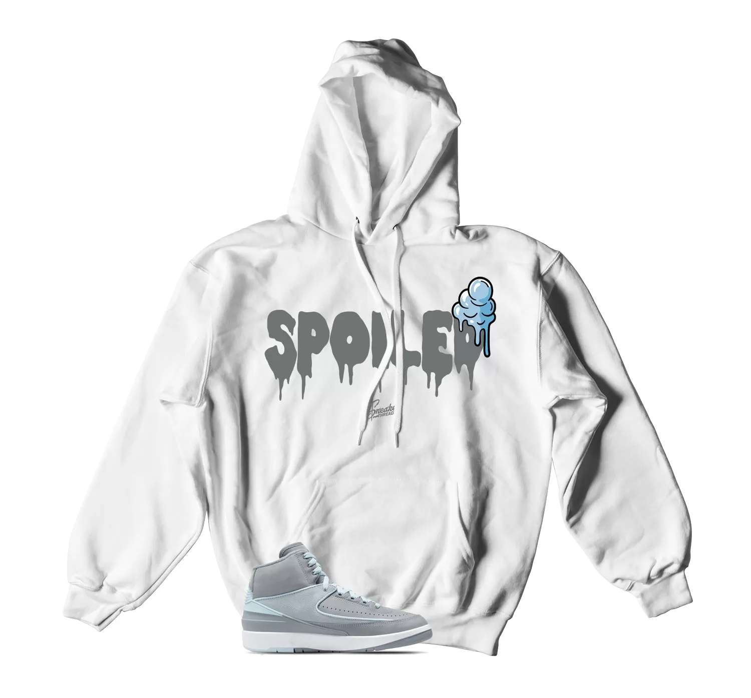 Retro 2 Cool Grey Hoody - Spoiled - Light BLue