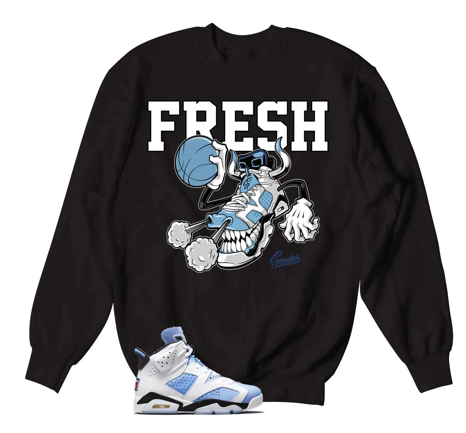 Retro 6 University Blue Sweater - Fresh Kicks - Black