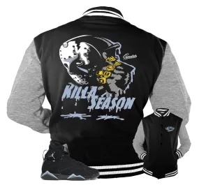 Retro 7 Chambray Killa Season Varsity Jacket