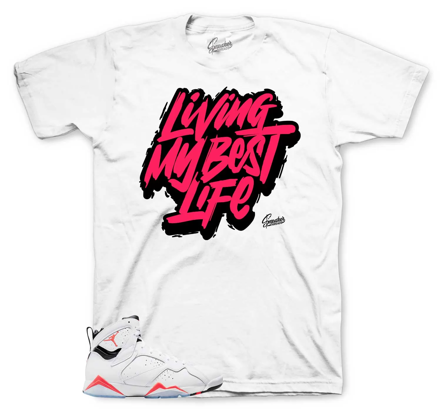 Retro 7 Infrared Shirt - Living Life - White