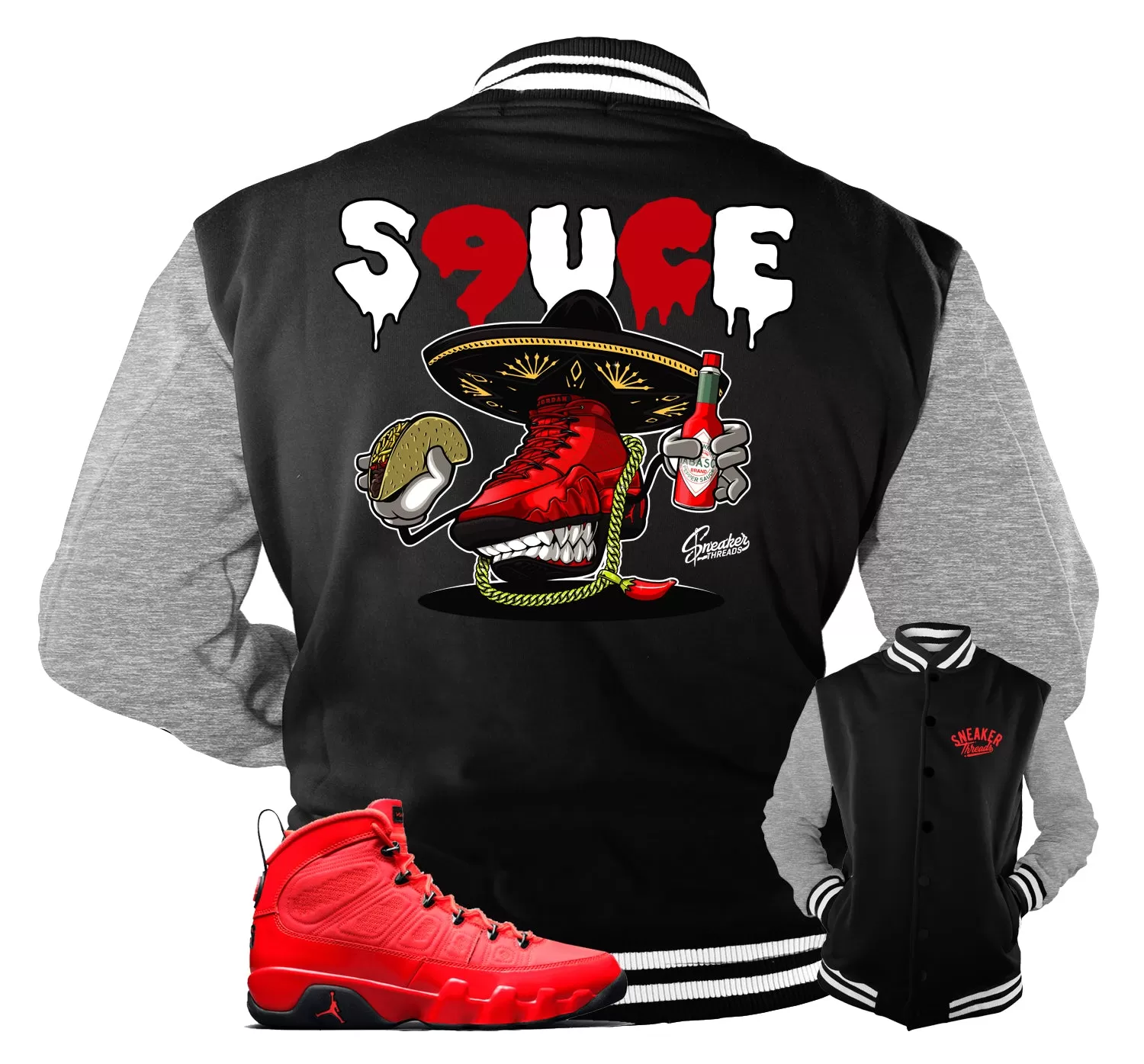 Retro 9 Chile Red Jacket - Spicy - Black