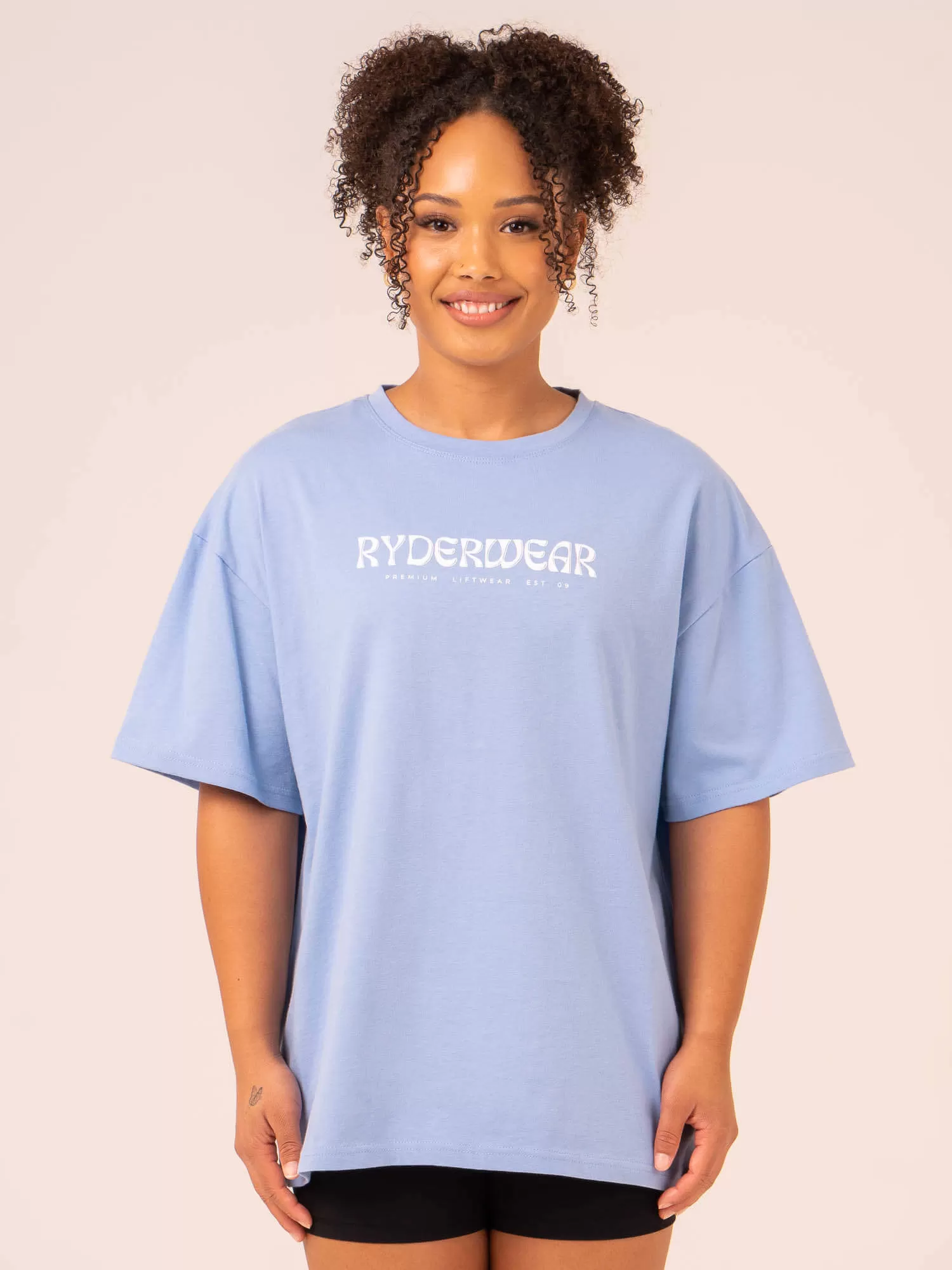 Retro Oversized T-Shirt - Cornflower Blue