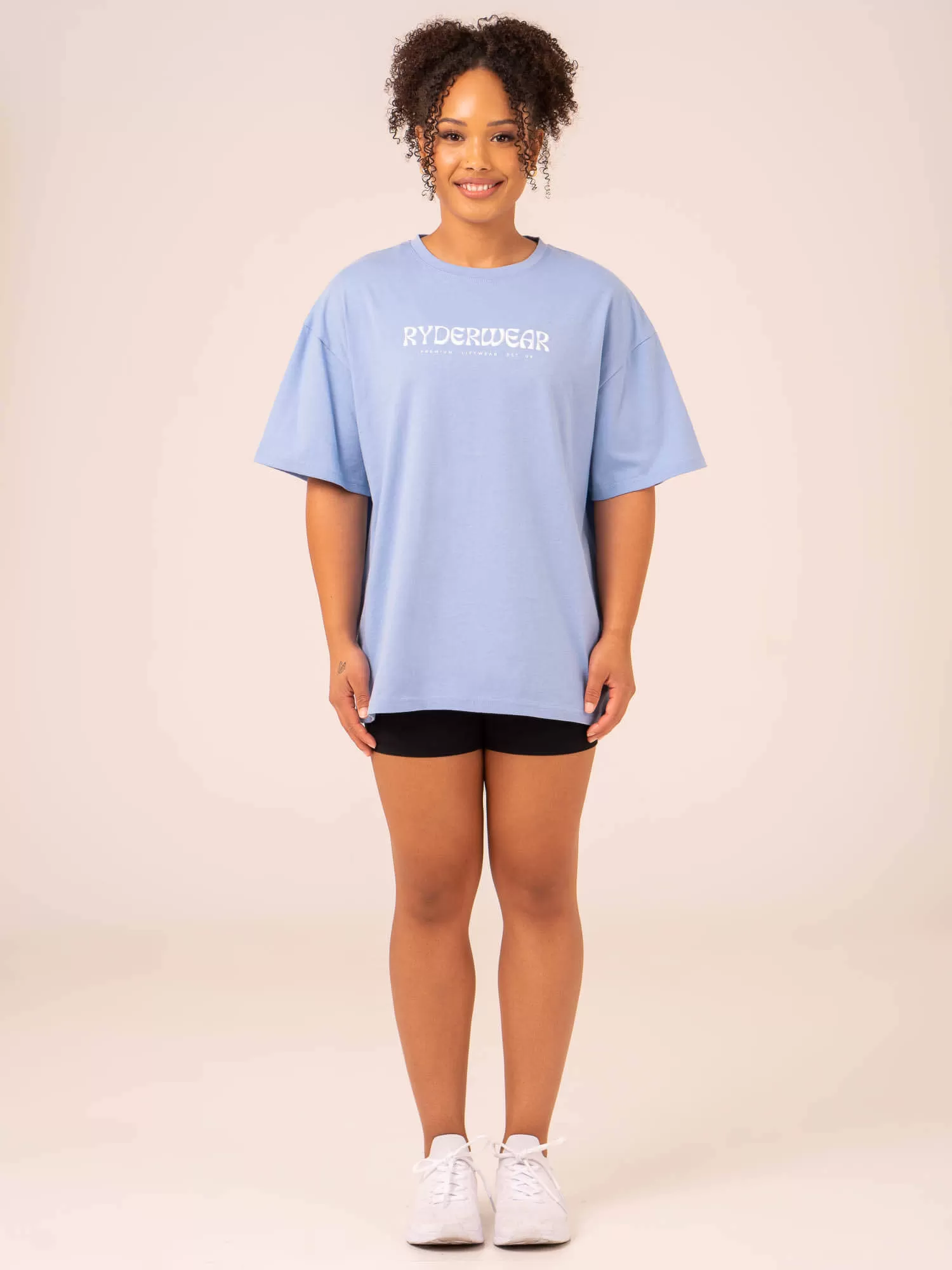 Retro Oversized T-Shirt - Cornflower Blue